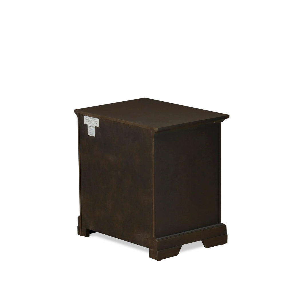 East West Furniture CO21-Q1N00C Cordova 3-Piece Queen Size Bed Set Includes a Wooden Queen Bed, Wooden Bedroom Chester with Drawers and a Modern Nightstand - Wire Brushed Walnut Finish