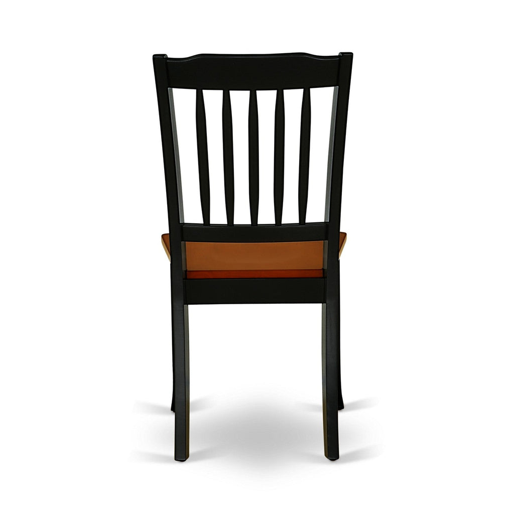 Juego de comedor de 6 piezas East West Furniture WEDA6N-BCH-W. Contiene una mesa de comedor rectangular con hojas de mariposa y 4 sillas de cocina con un banco.