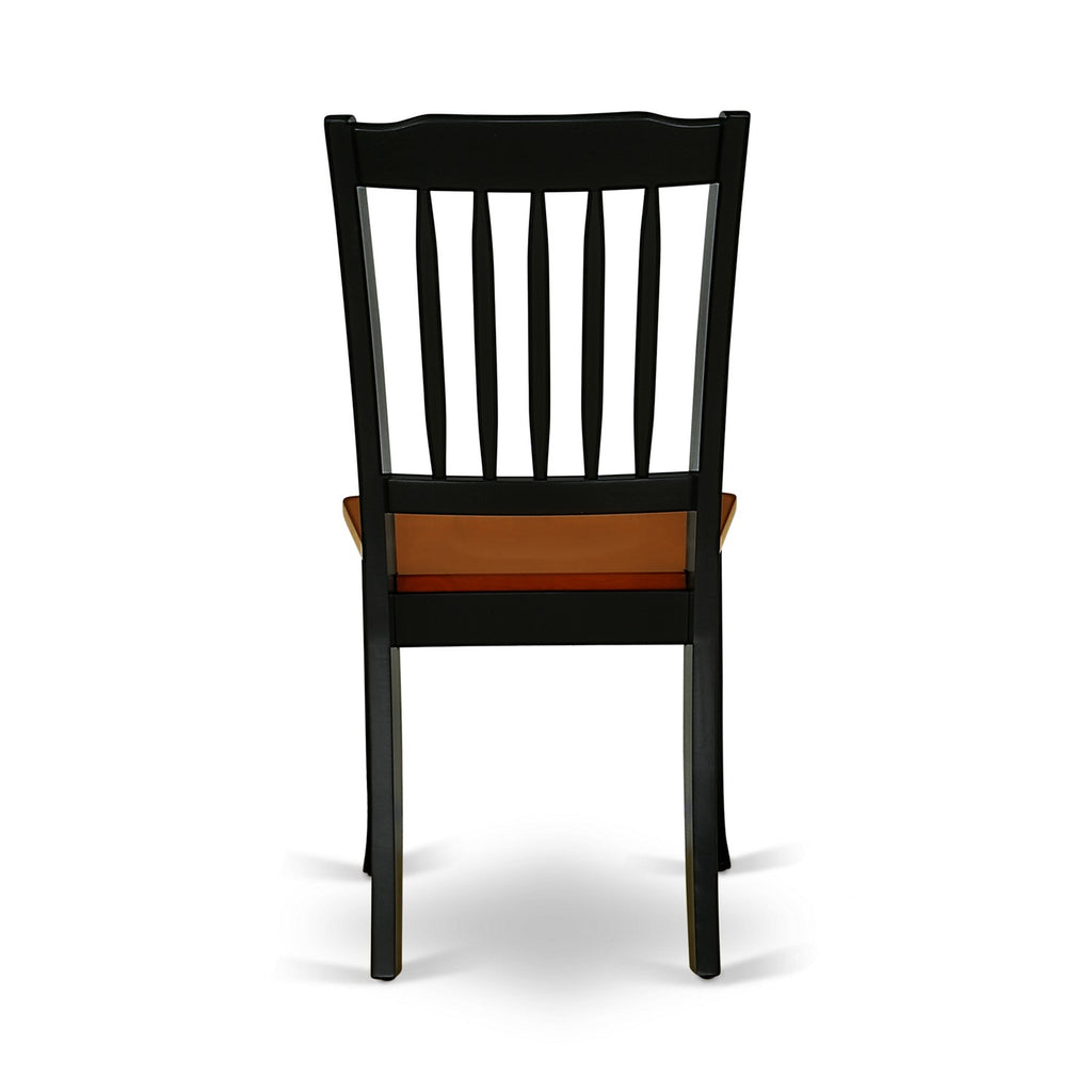 East West Furniture DAC-BCH-W Danbury Dining Room Chairs - Slat Back Solid Wood Seat Chairs