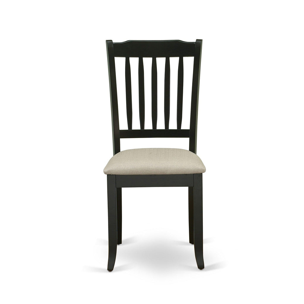 East West Furniture WEDA5-BLK-C 5 Piece Dining Set Includes a Rectangle Dining Room Table with Butterfly Leaf and 4 Linen Fabric Upholstered Chairs