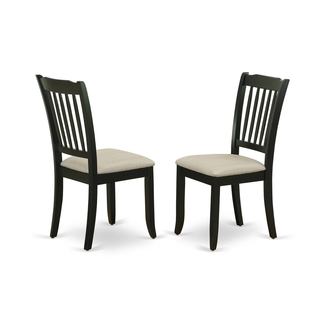 East West Furniture WEDA5-BLK-C 5 Piece Dining Set Includes a Rectangle Dining Room Table with Butterfly Leaf and 4 Linen Fabric Upholstered Chairs