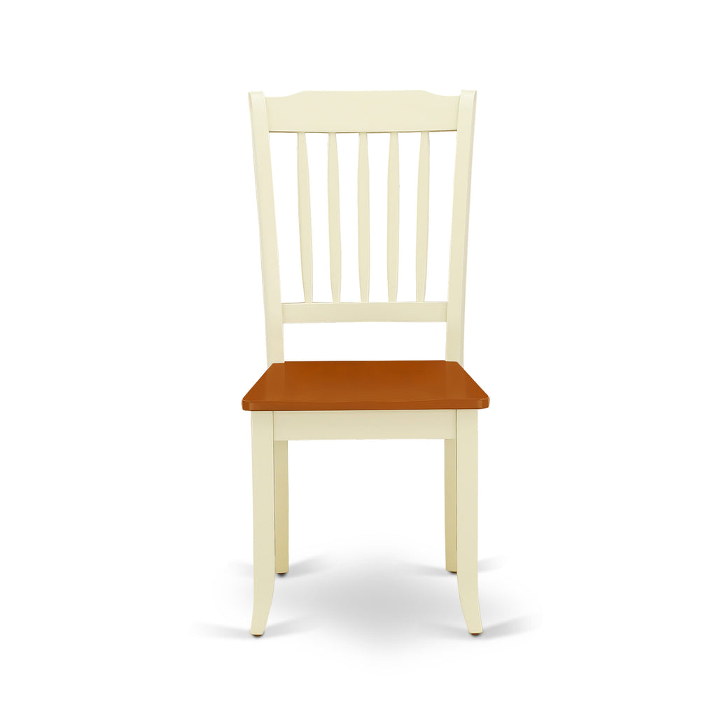 Juego de comedor de 5 piezas East West Furniture NDDA5-WHI-W para 4 personas. Incluye una mesa de comedor rectangular con alas abatibles y 4 sillas de comedor.