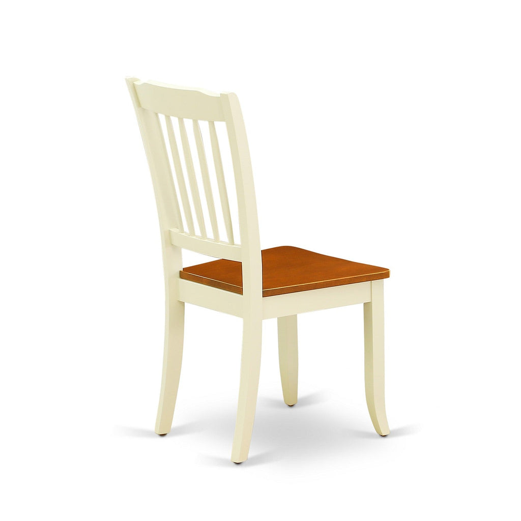 Juego de mesa de comedor de 7 piezas East West Furniture PLDA7-BMK-W compuesto por una mesa ovalada de madera con hojas de mariposa y 6 sillas de comedor de cocina.