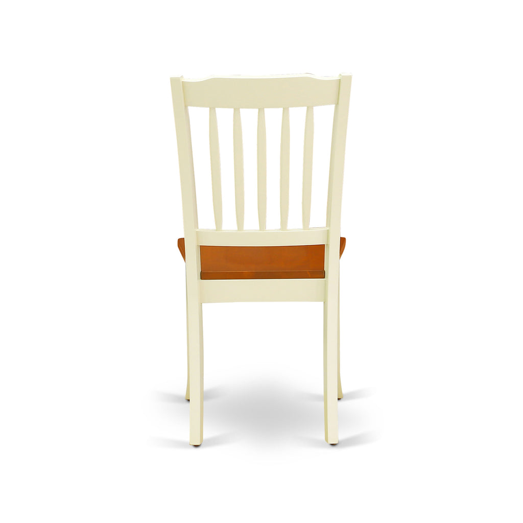 Juego de comedor de 5 piezas East West Furniture NDDA5-WHI-W para 4 personas. Incluye una mesa de comedor rectangular con alas abatibles y 4 sillas de comedor.