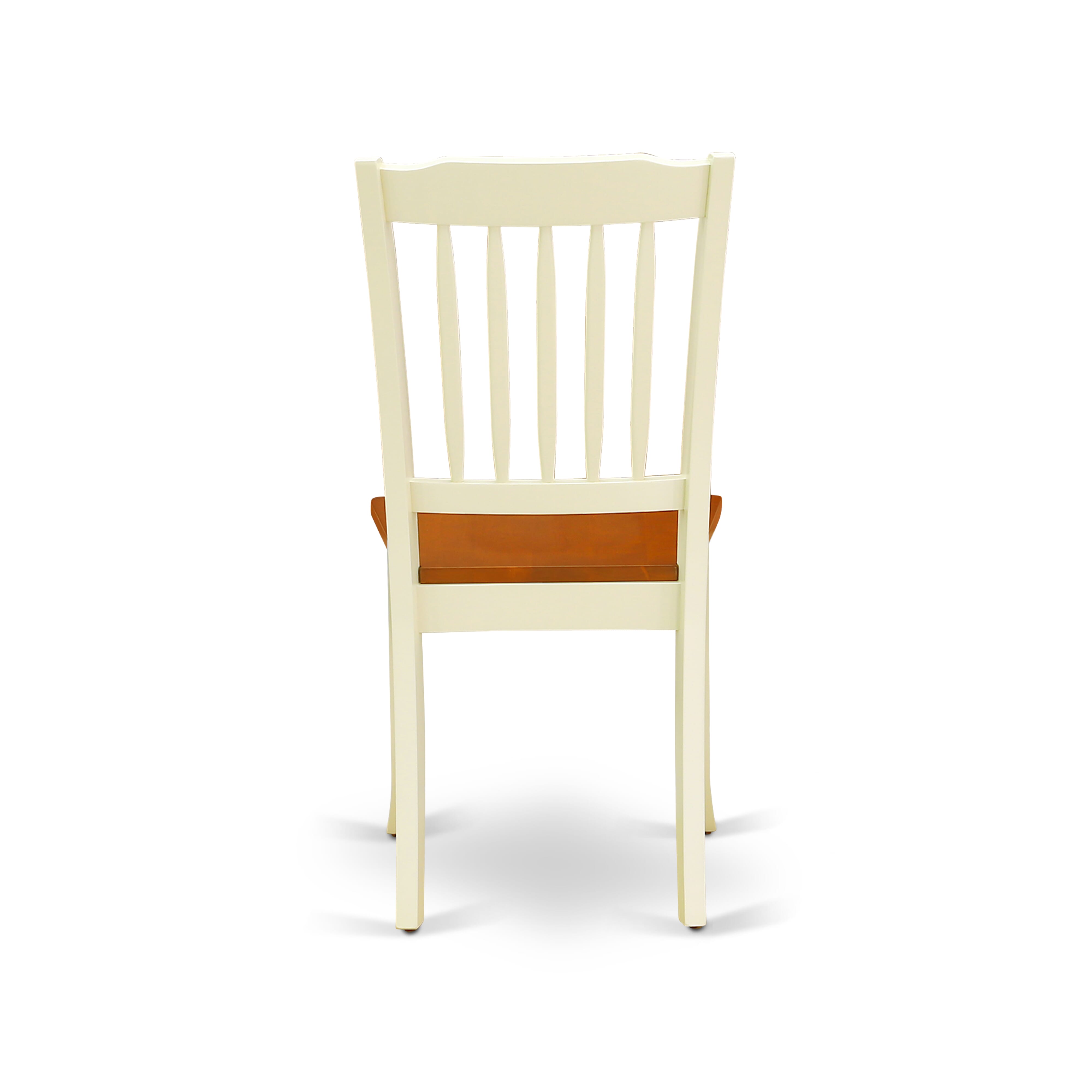 NDDA3-WHI-W Kitchen Table Set 3 Pcs- 2 Wonderful Chairs for Dining Room and a Fantastic Wood Dining Table - Cherry Finish Hardwood Chair Seat and Table Top - Buttermilk Finish Solid wood Structure.