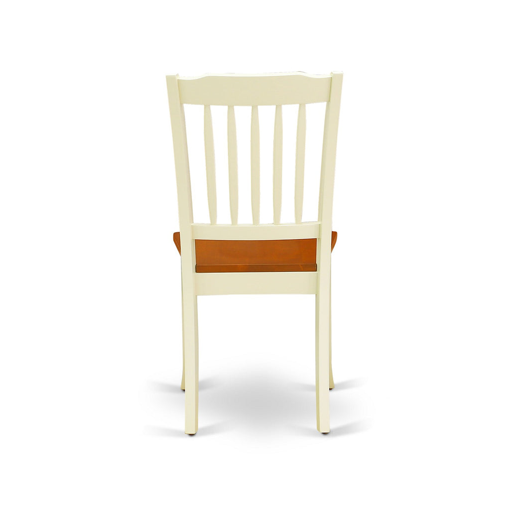 Sillas de comedor Danbury DAC-BMK-W de East West Furniture - Sillas con respaldo de listones de madera
