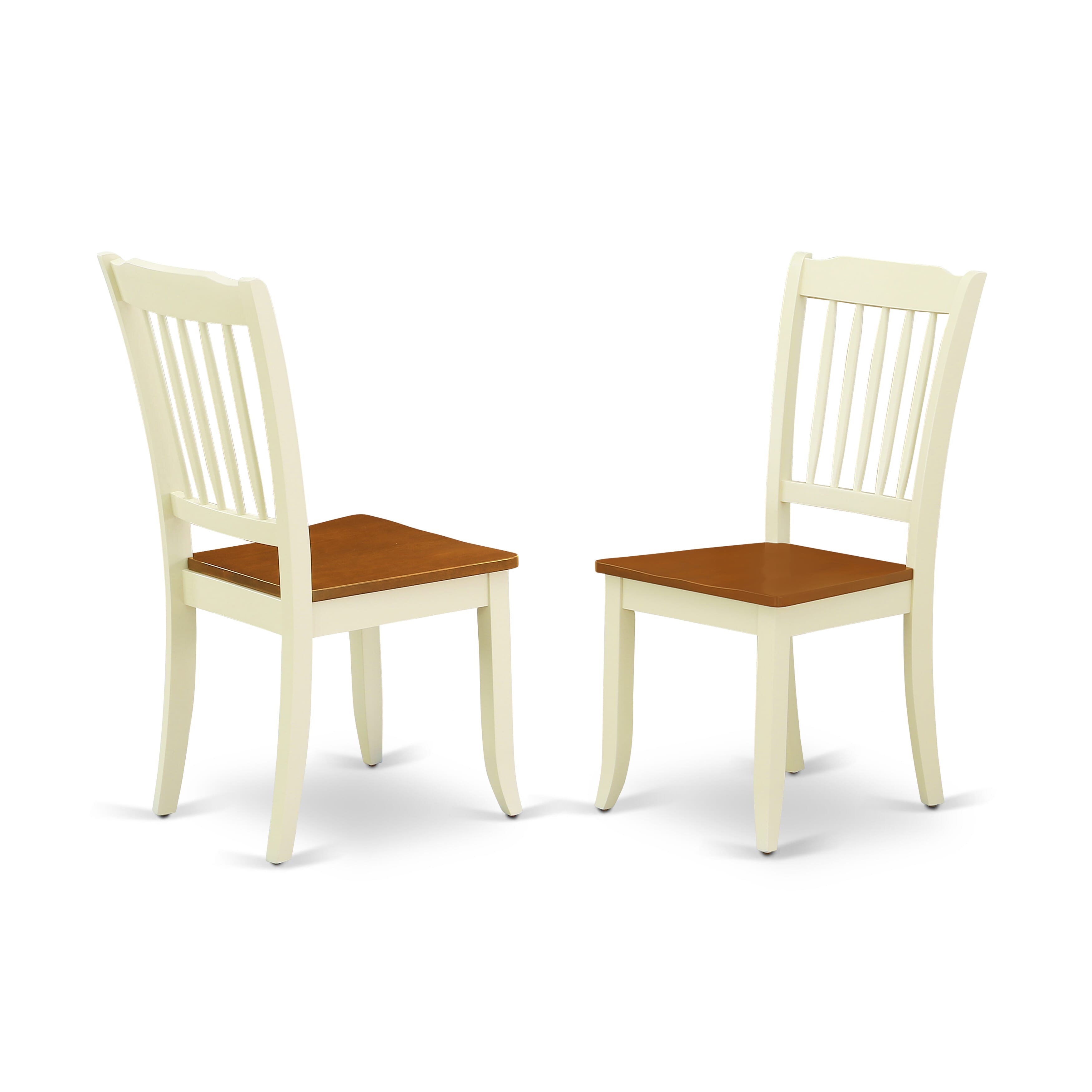 NDDA3-WHI-W Kitchen Table Set 3 Pcs- 2 Wonderful Chairs for Dining Room and a Fantastic Wood Dining Table - Cherry Finish Hardwood Chair Seat and Table Top - Buttermilk Finish Solid wood Structure.