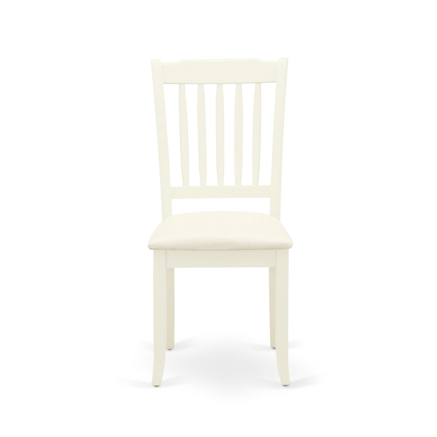 WEDA5-WHI-C 5Pc Dining Set Includes a Rectangle Dinette Table with Butterfly Leaf and Four Vertical Slatted Linen Seat Kitchen Chairs, White Finish