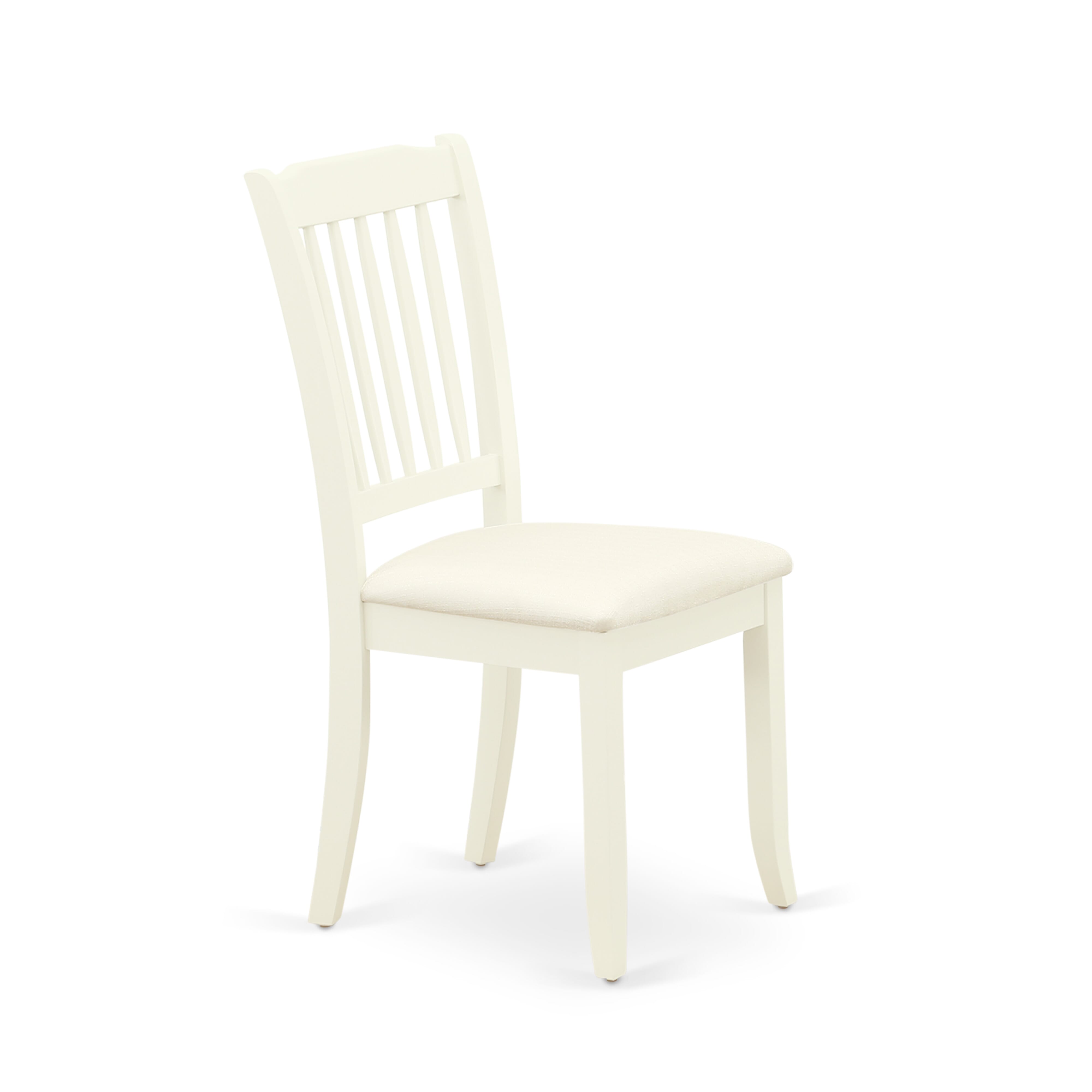 Juego de comedor de 3 piezas East West Furniture NDDA3-LWH-C para espacios pequeños. Incluye una mesa de comedor rectangular con alas abatibles y dos sillas de comedor tapizadas en tela de lino.