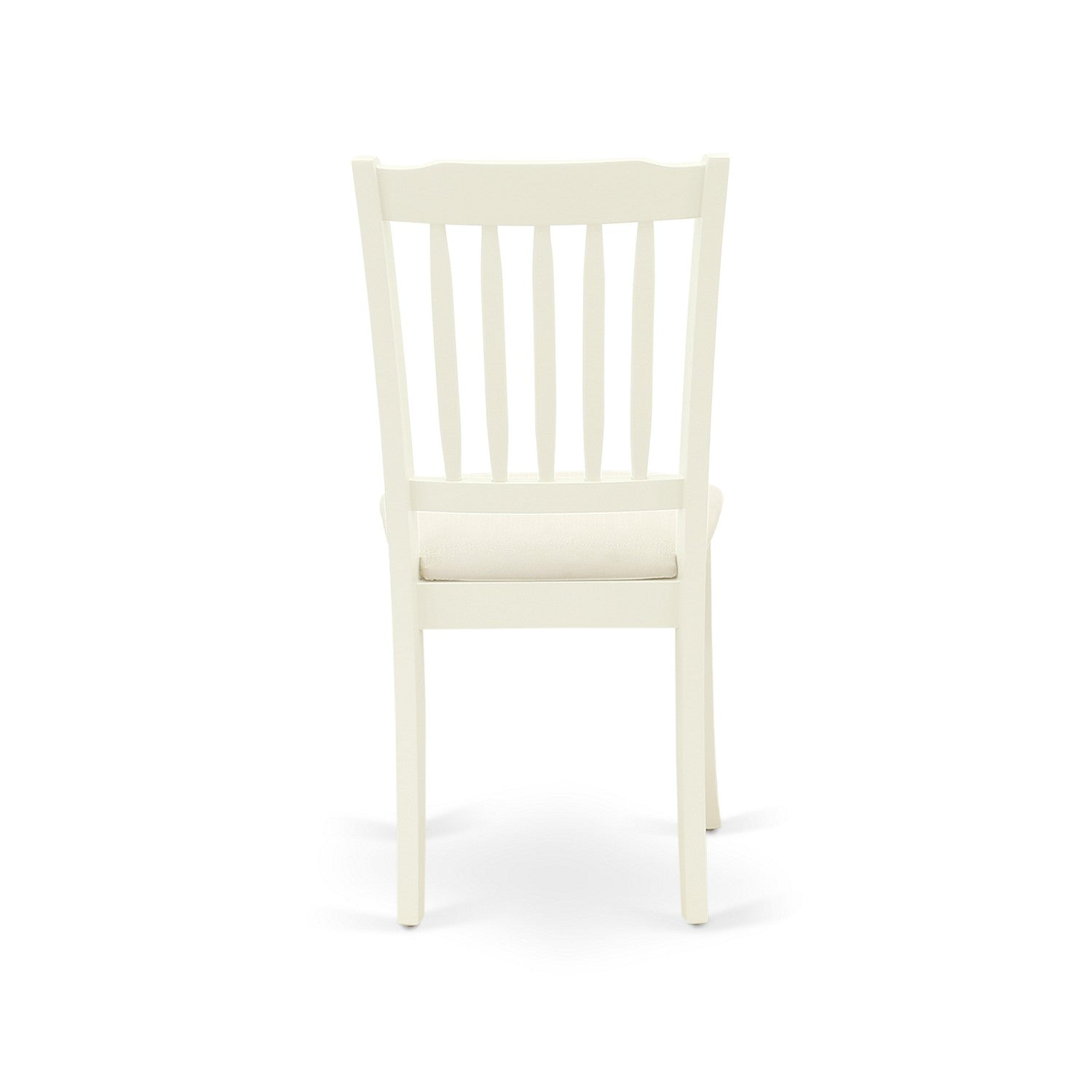 AVDA5-LWH-C 5Pc Dining Set Includes an Oval Dinette Table with Butterfly Leaf and Four Vertical Slatted Linen Seat Kitchen Chairs, Linen White Finish
