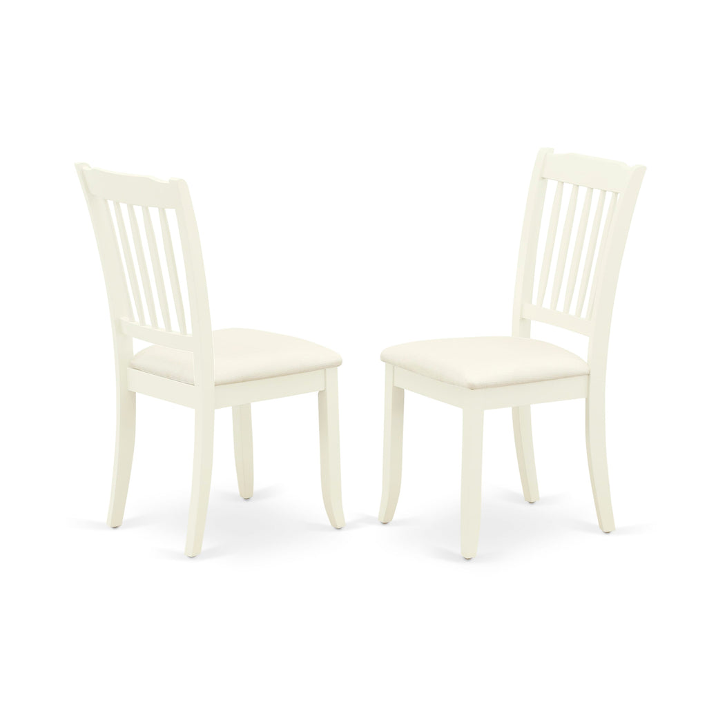 East West Furniture NDDA5-LWH-C 5 Piece Dining Room Table Set Includes a Rectangle Kitchen Table with Dropleaf and 4 Linen Fabric Upholstered Dining Chairs