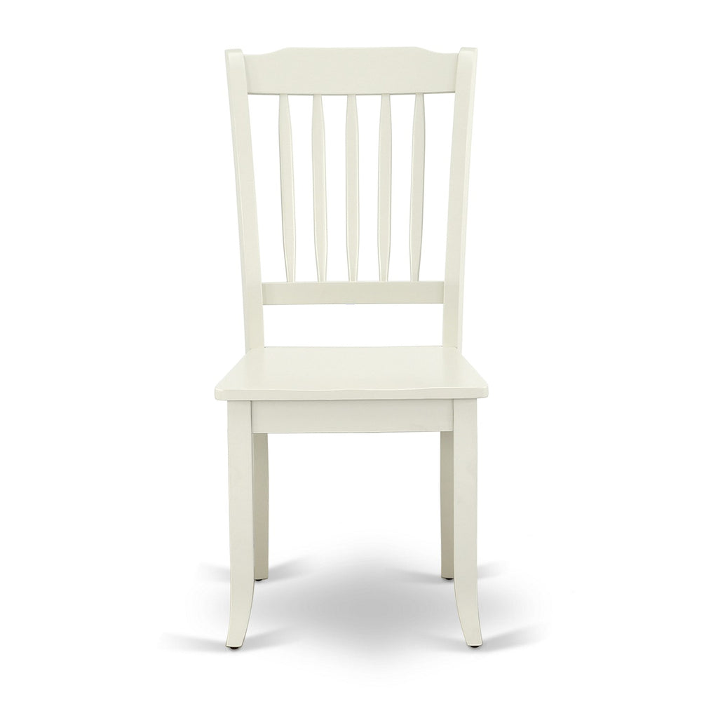 East West Furniture DAC-LWH-W Danbury Kitchen Dining Chairs - Slat Back Wooden Seat Chairs