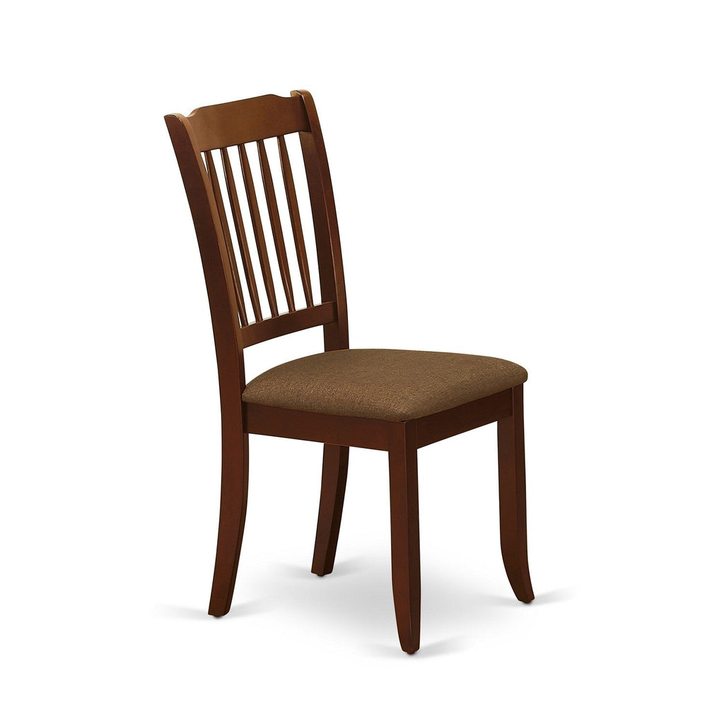 Juego de muebles de comedor de 6 piezas East West Furniture CADA6-MAH-C. Contiene una mesa de cocina rectangular y 4 sillas de comedor de tela de lino con un banco.