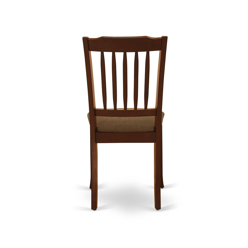 Juego de muebles de comedor de 6 piezas East West Furniture CADA6-MAH-C. Contiene una mesa de cocina rectangular y 4 sillas de comedor de tela de lino con un banco.