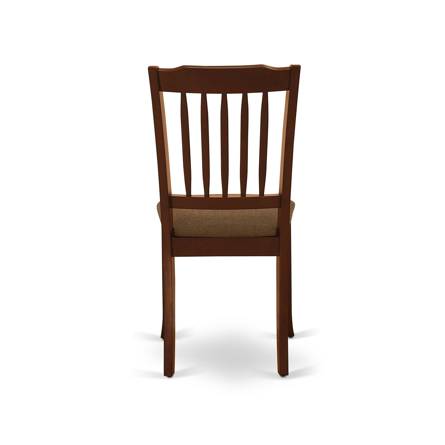 Juego de mesa de cocina de 5 piezas East West Furniture MZDA5-MAH-C para 4 personas. Incluye una mesa de comedor rectangular con alas abatibles y 4 sillas de comedor de tela de lino.