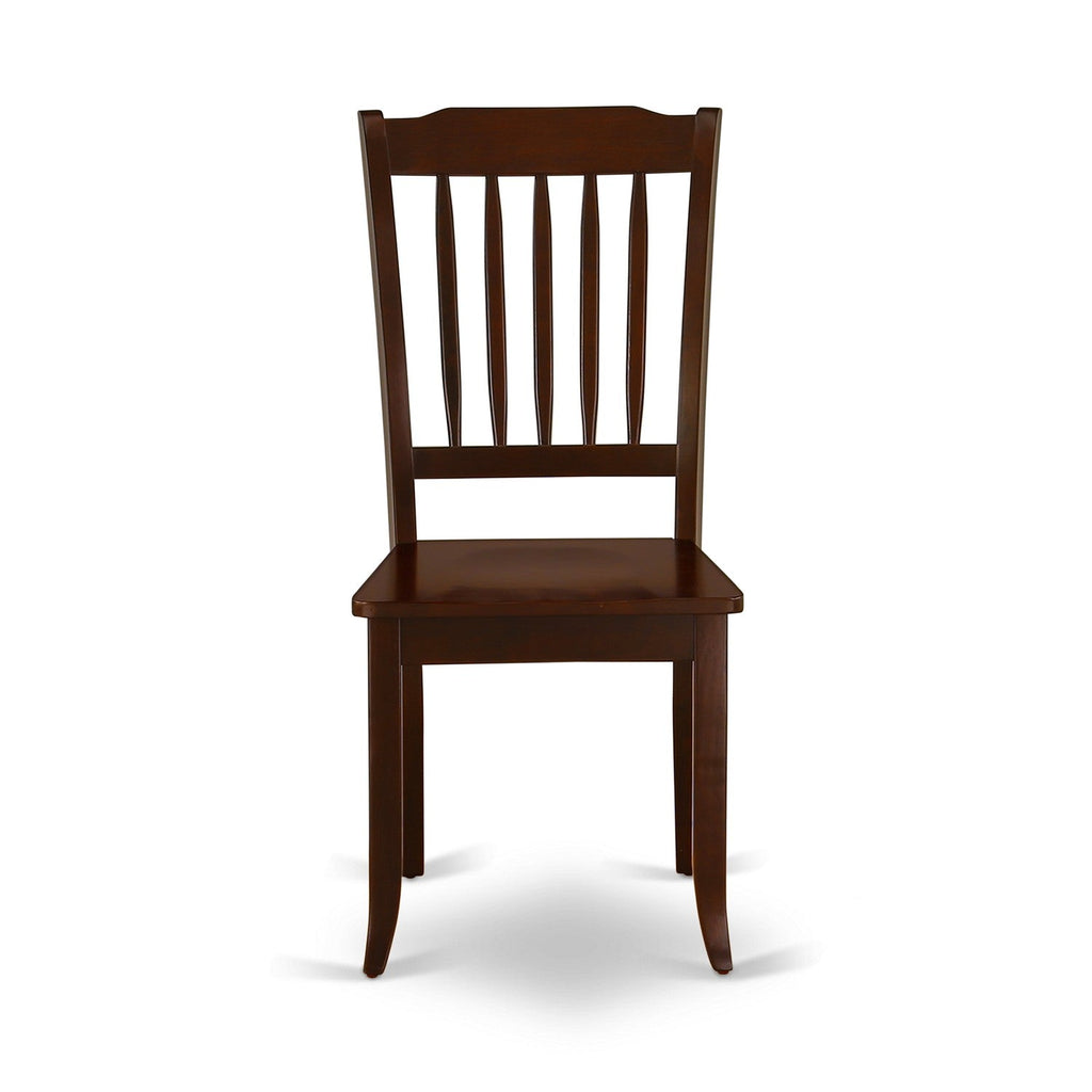 Juego de muebles de comedor de 6 piezas East West Furniture CADA6-MAH-W. Contiene una mesa de cocina rectangular y 4 sillas de comedor con un banco.