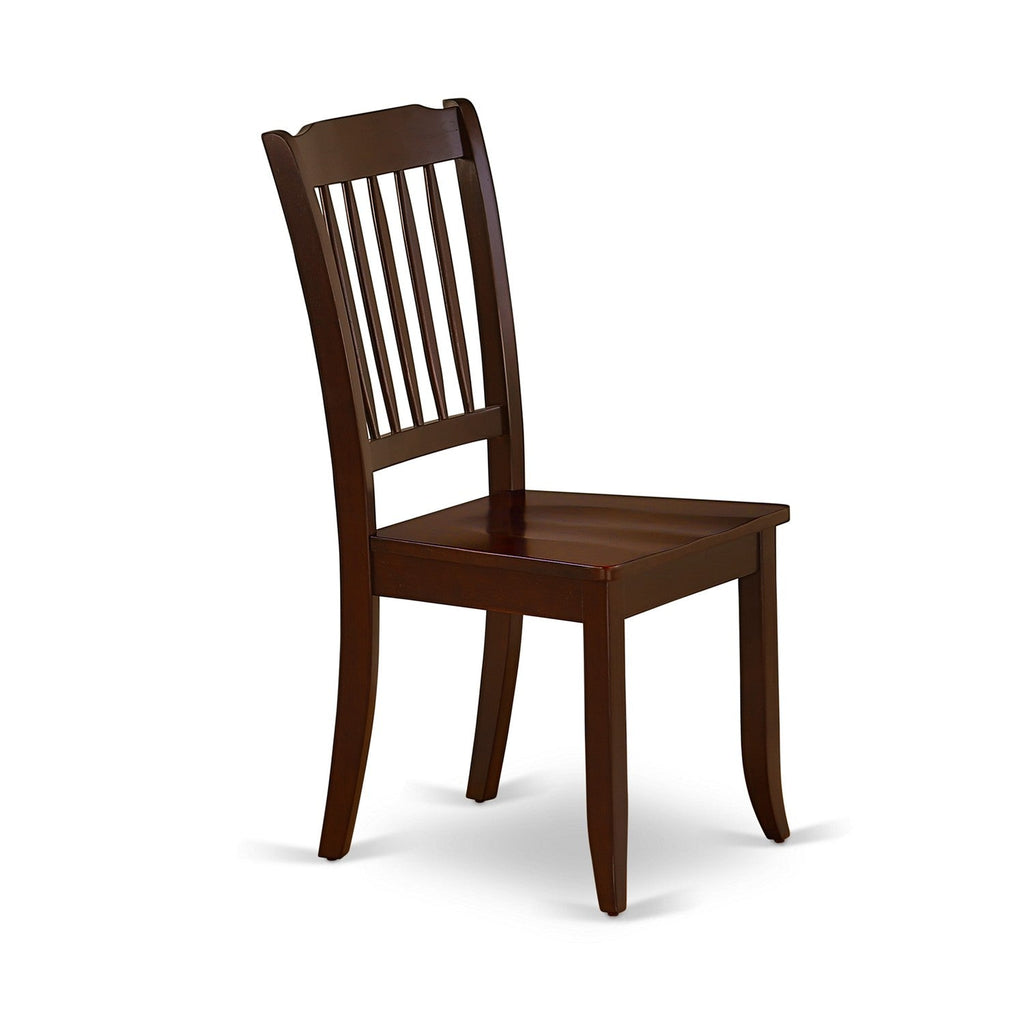 Juego de muebles de comedor de 6 piezas East West Furniture CADA6-MAH-W. Contiene una mesa de cocina rectangular y 4 sillas de comedor con un banco.