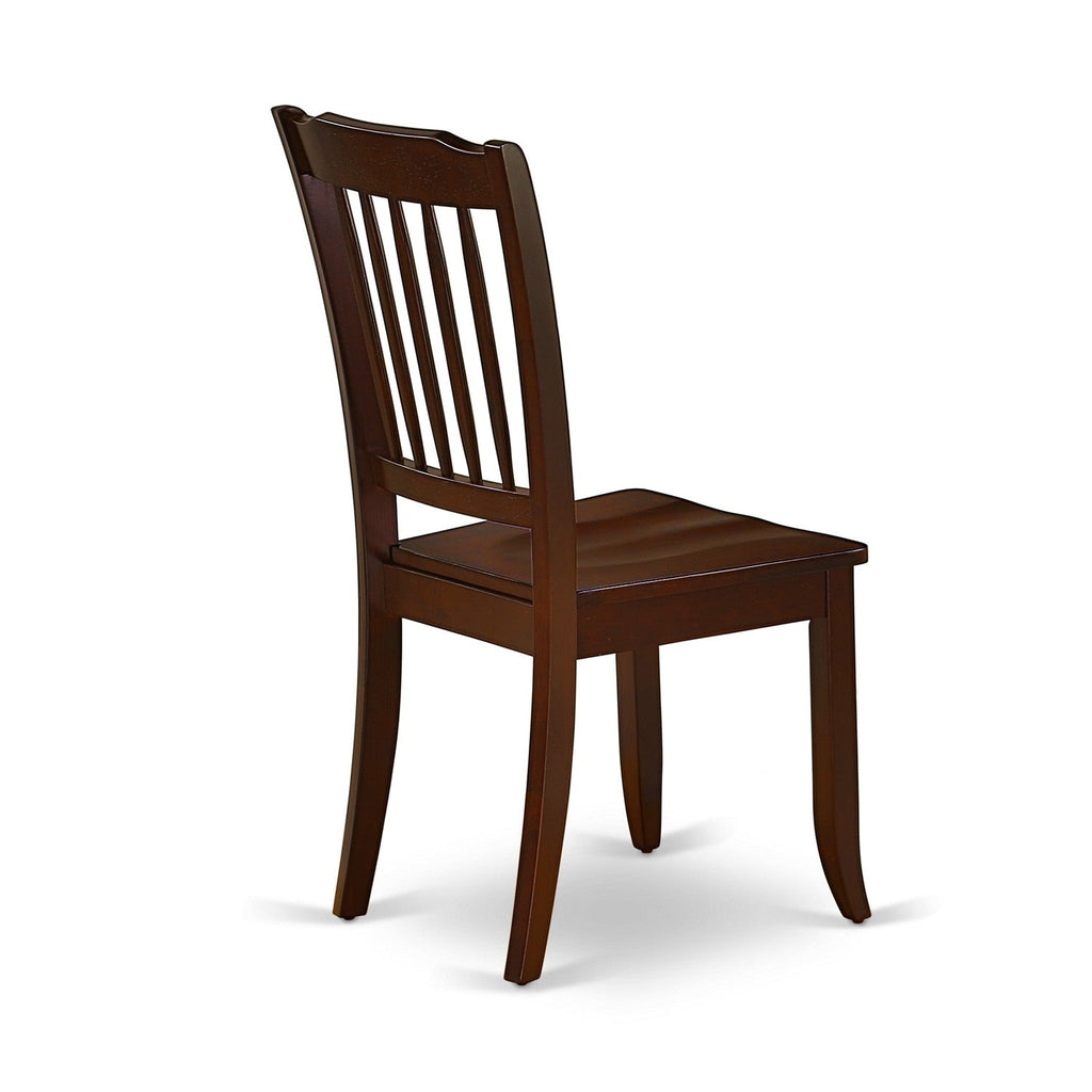 Juego de muebles de comedor de 6 piezas East West Furniture CADA6-MAH-W. Contiene una mesa de cocina rectangular y 4 sillas de comedor con un banco.