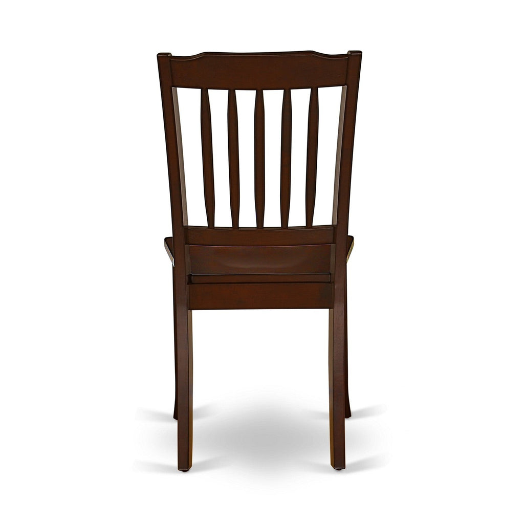Juego de muebles de comedor de 6 piezas East West Furniture CADA6-MAH-W. Contiene una mesa de cocina rectangular y 4 sillas de comedor con un banco.