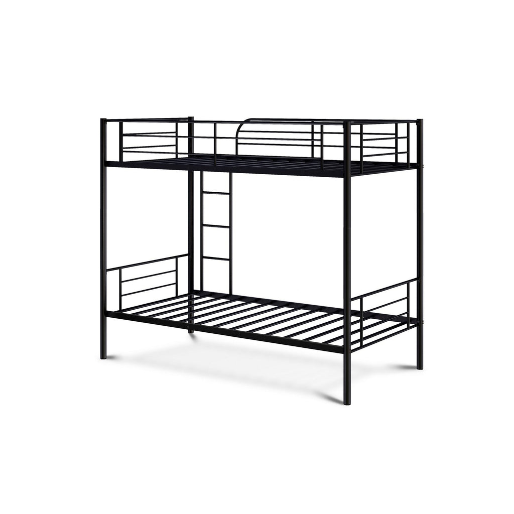 East West Furniture DAT0BLK Danbury Twin Bunk Bed in powder coating black color