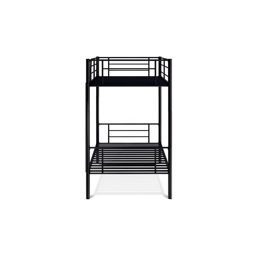 East West Furniture DAT0BLK Danbury Twin Bunk Bed in powder coating black color