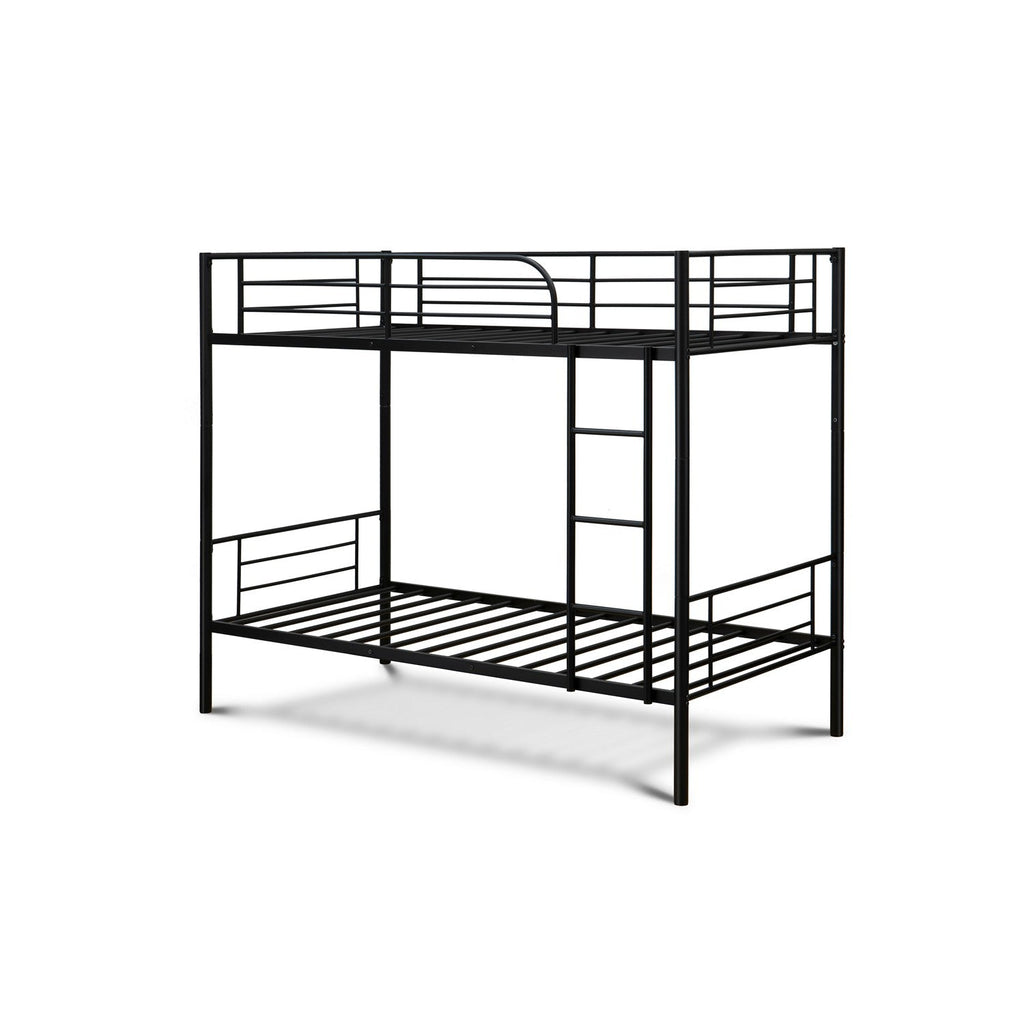 East West Furniture DAT0BLK Danbury Twin Bunk Bed in powder coating black color