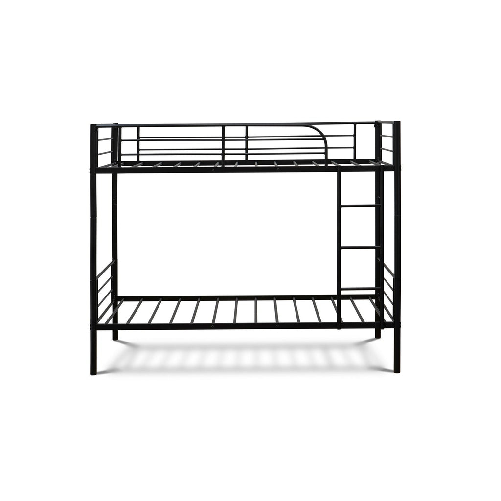 East West Furniture DAT0BLK Danbury Twin Bunk Bed in powder coating black color