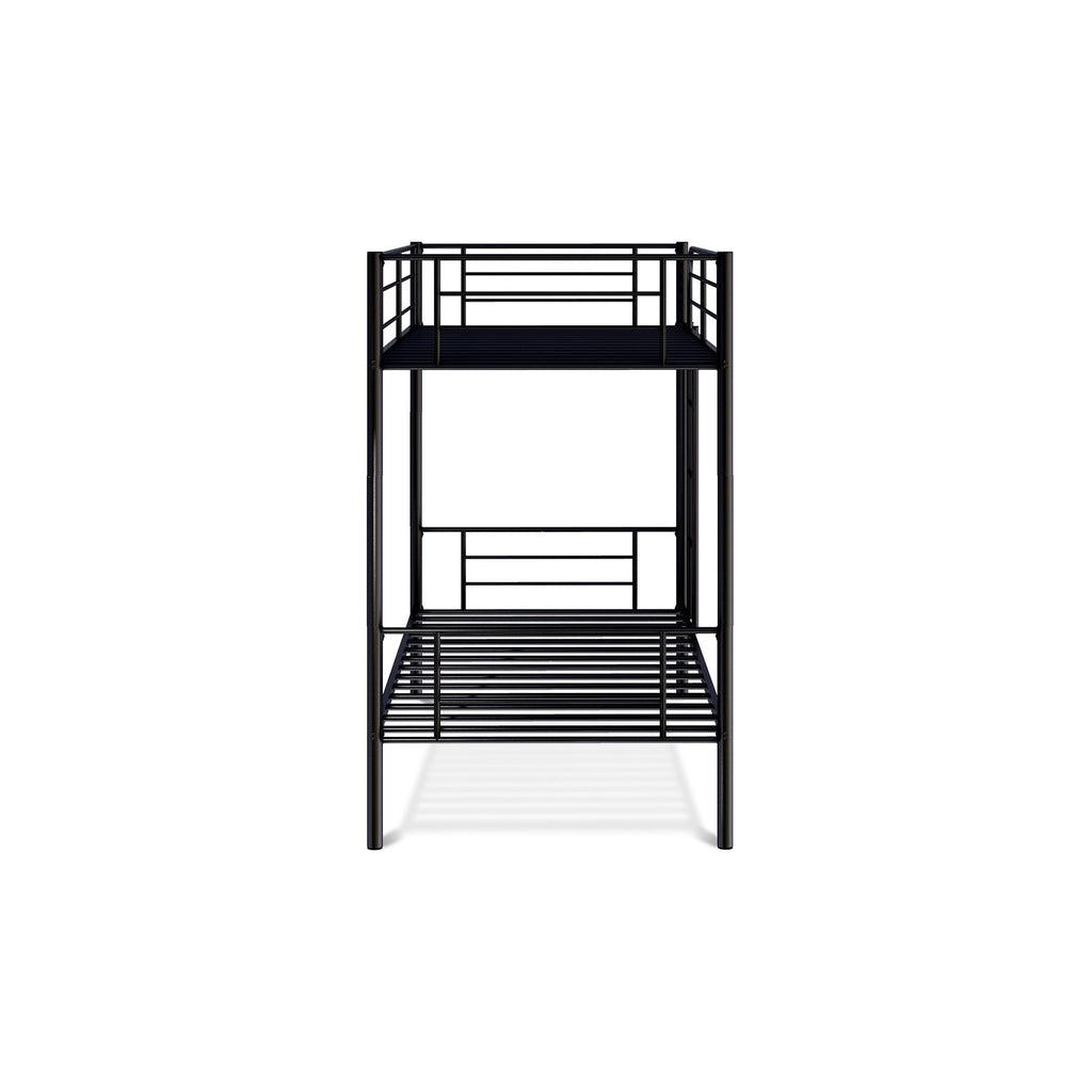 East West Furniture DAT0BLK Danbury Twin Bunk Bed in powder coating black color