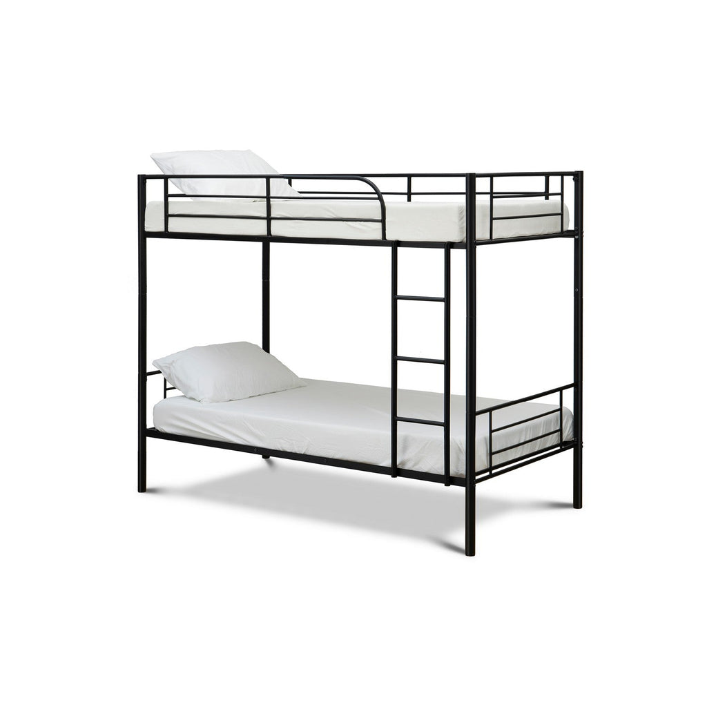 East West Furniture DAT0BLK Danbury Twin Bunk Bed in powder coating black color