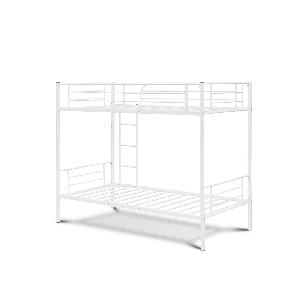 East West Furniture DAT0WHI Danbury Twin Bunk Bed in powder coating white color