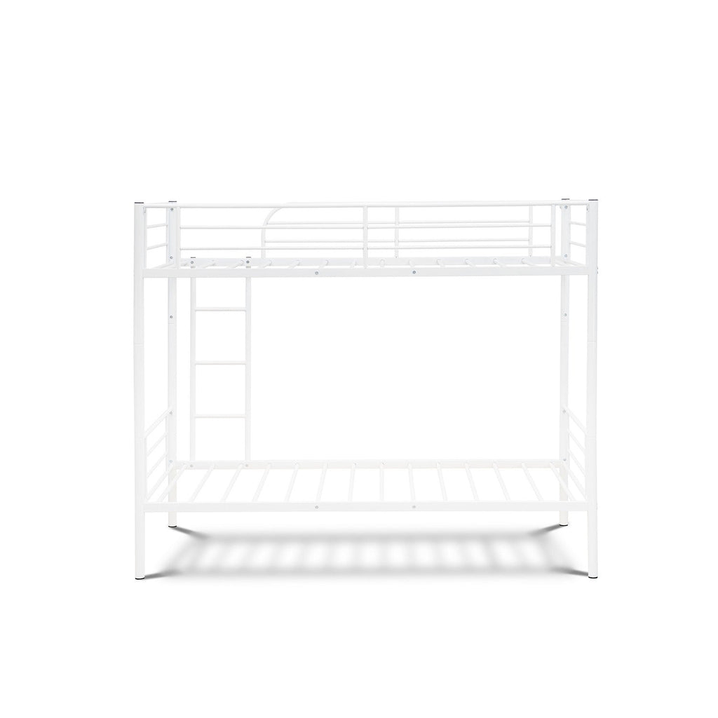 East West Furniture DAT0WHI Danbury Twin Bunk Bed in powder coating white color