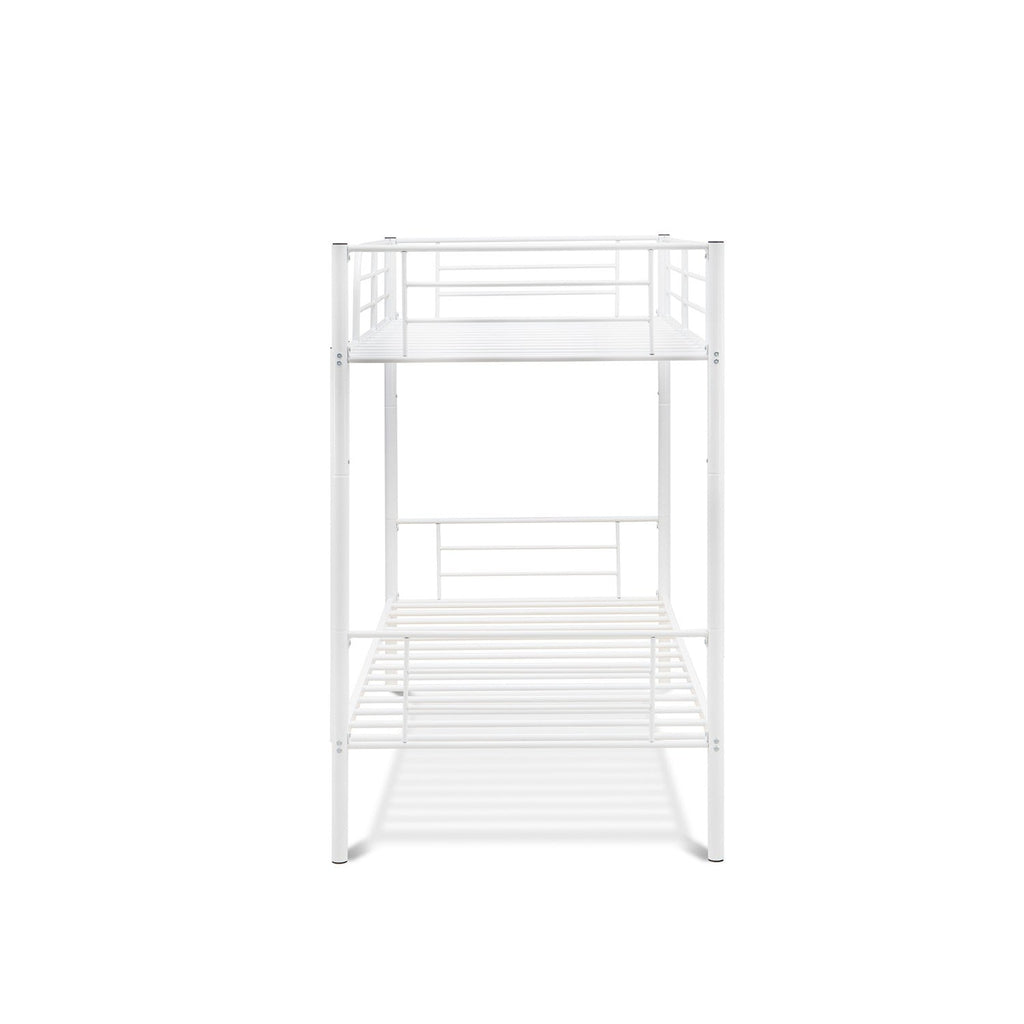 East West Furniture DAT0WHI Danbury Twin Bunk Bed in powder coating white color