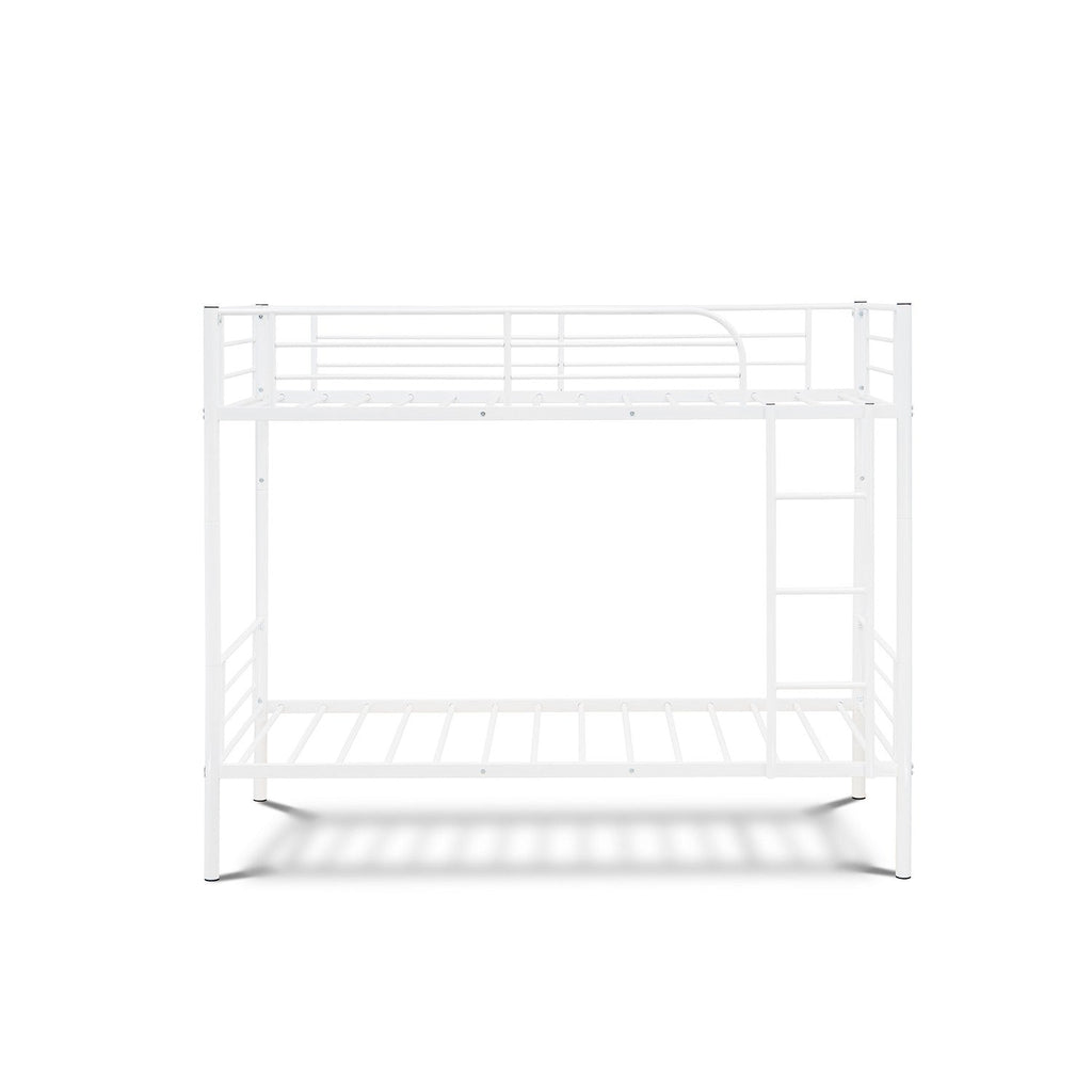 East West Furniture DAT0WHI Danbury Twin Bunk Bed in powder coating white color