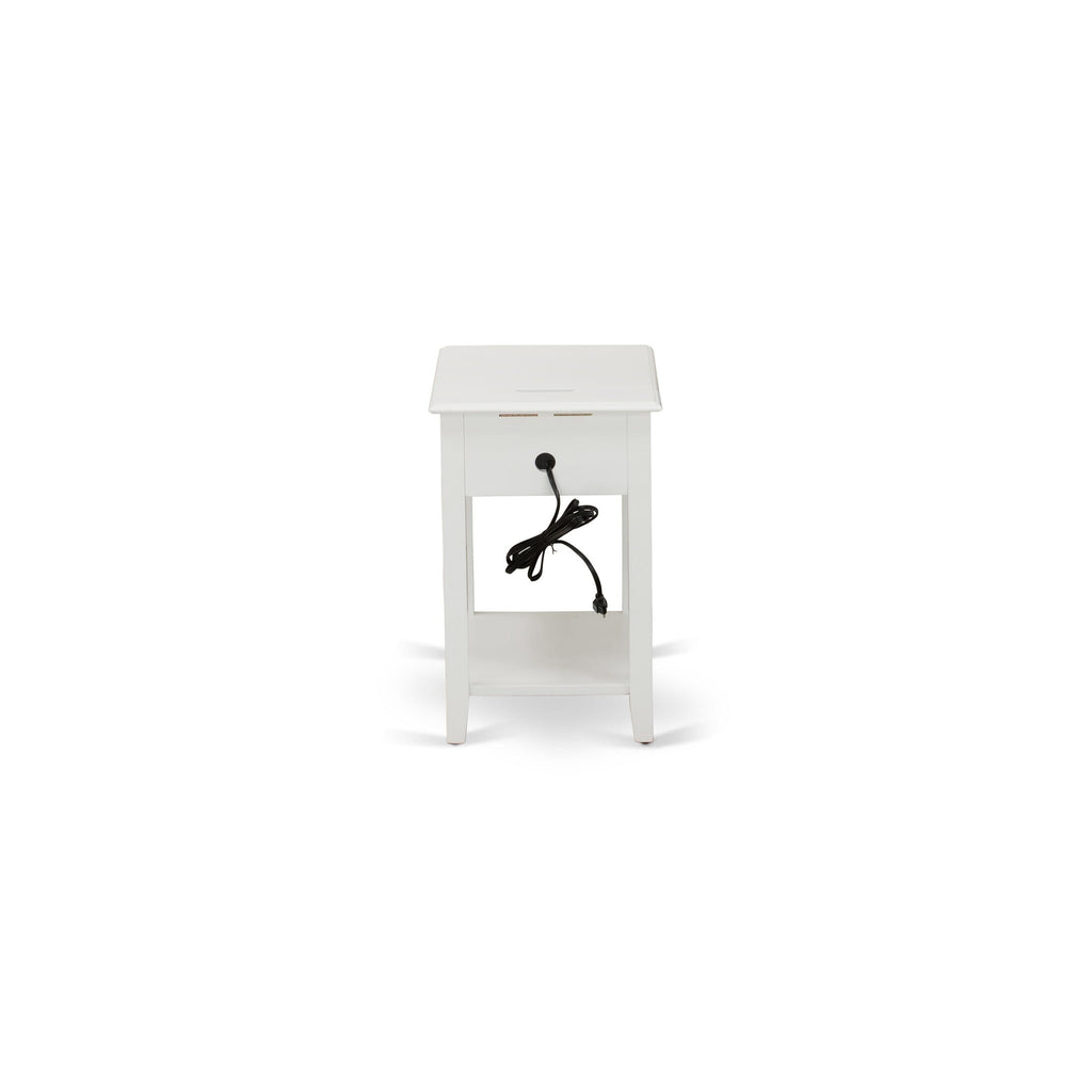 East West Furniture DE-05-ET Denison Side Table - Rectangle End Table with a Drawer for Bedroom