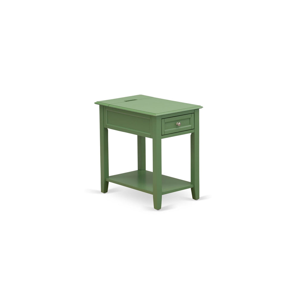 East West Furniture DE-12-ET Denison Side Table - Rectangle Night Stand with a Drawer for Bedroom