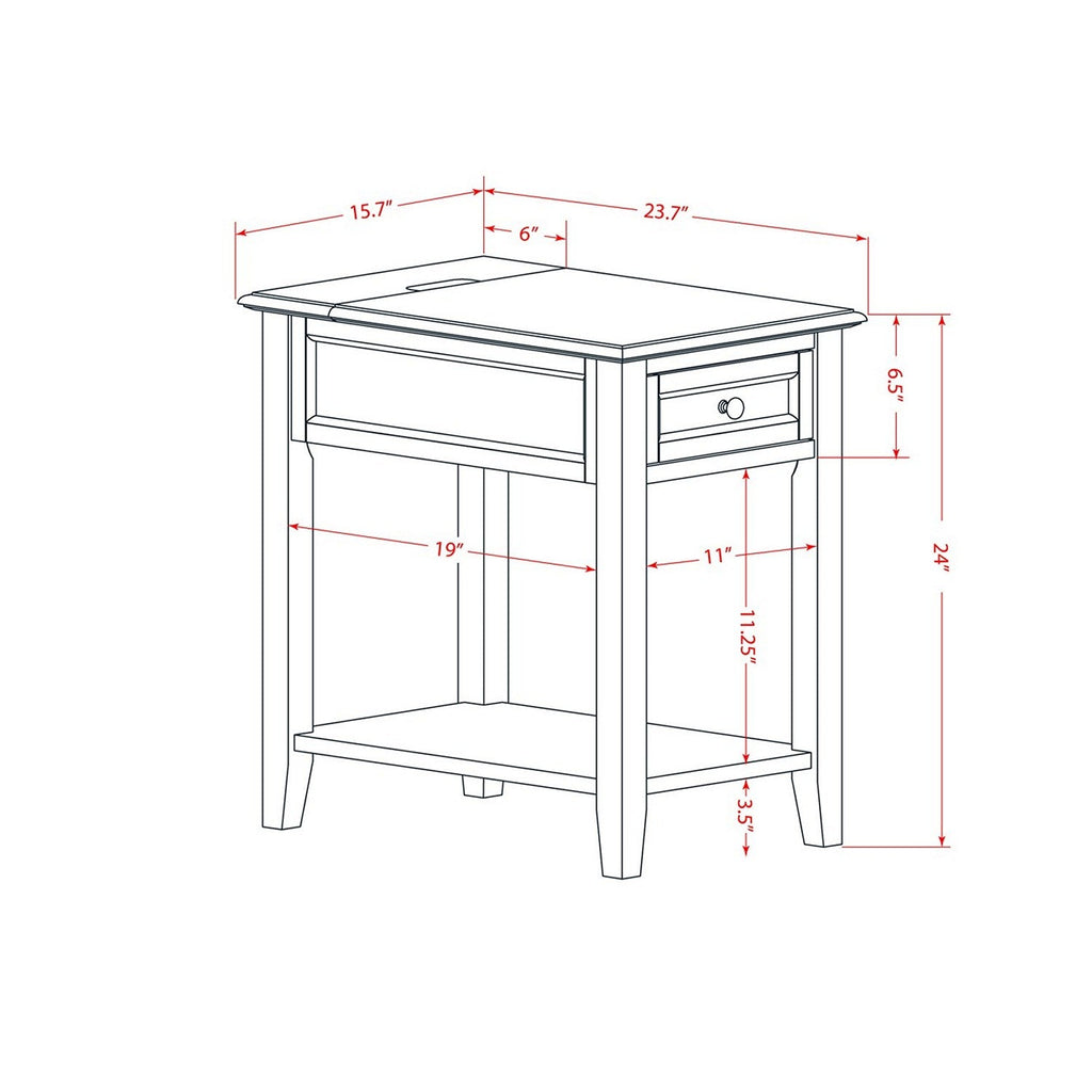 East West Furniture DE-12-ET Denison Side Table - Rectangle Night Stand with a Drawer for Bedroom, 24x19 Inch, Clover Green