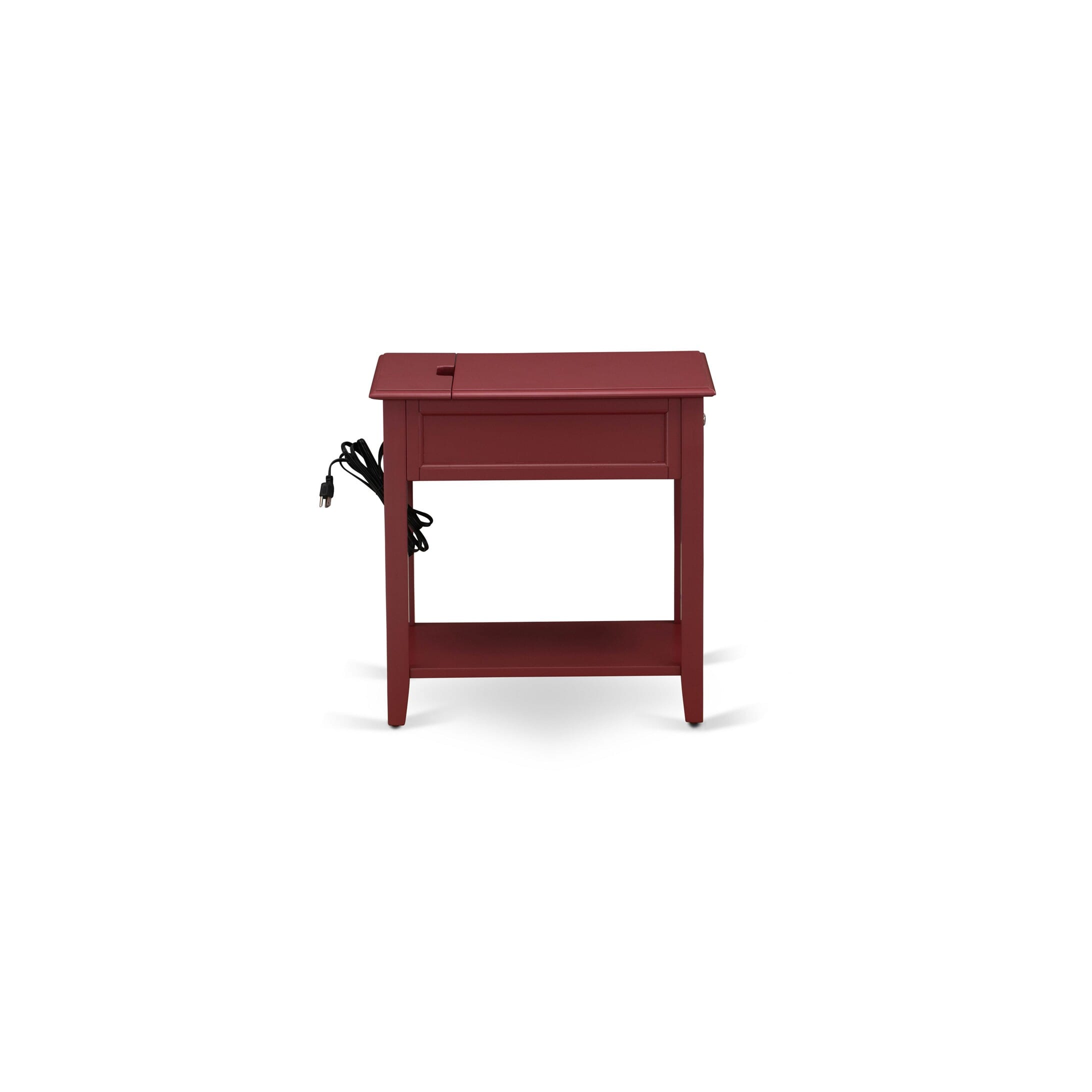 East West Furniture DE-13-ET Mid Century Night Stand with 1 Mid Century Modern Drawer, Stable and Sturdy Constructed - Burgundy Finish
