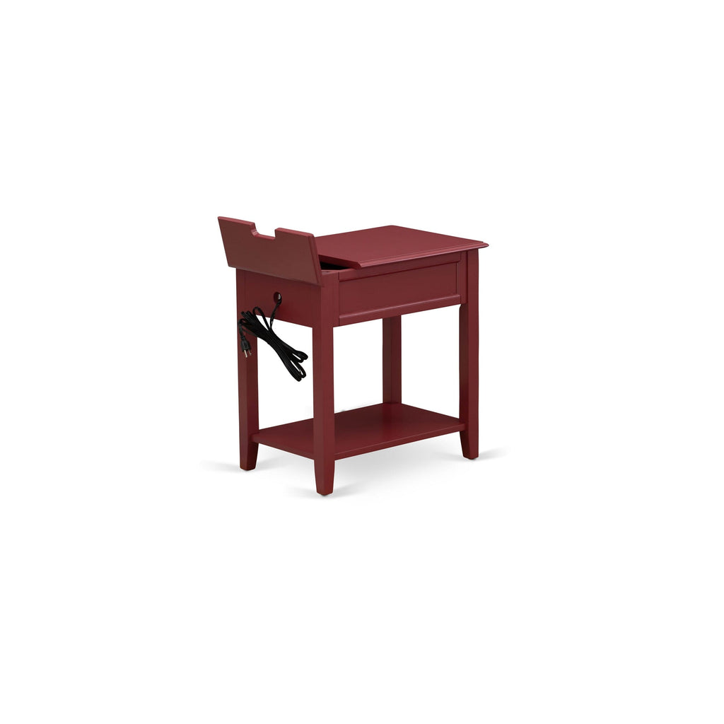 East West Furniture DE-13-ET Denison Night Stand - Rectangle Modern End Table with a Drawer for Bedroom