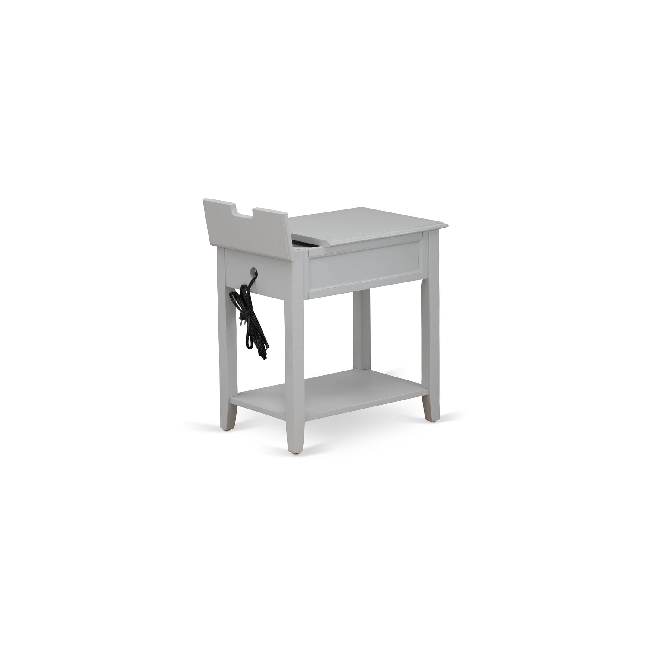 East West Furniture DE-14-ET Wood Night Stand for Bedroom with 1 Wooden Drawer, Stable and Sturdy Constructed - Urban Gray Finish