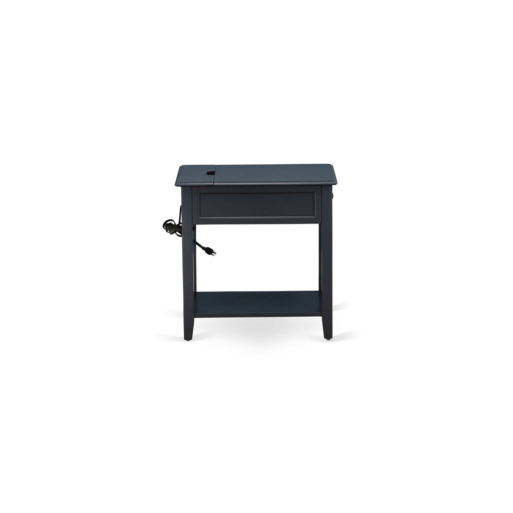 East West Furniture DE-15-ET Denison Nightstand - Rectangle End Table with a Drawer for Bedroom