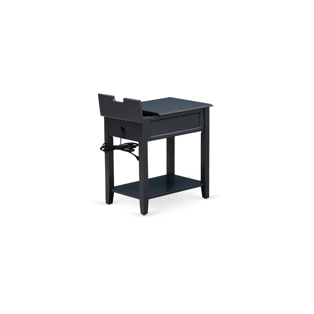 East West Furniture DE-15-ET Denison Nightstand - Rectangle End Table with a Drawer for Bedroom