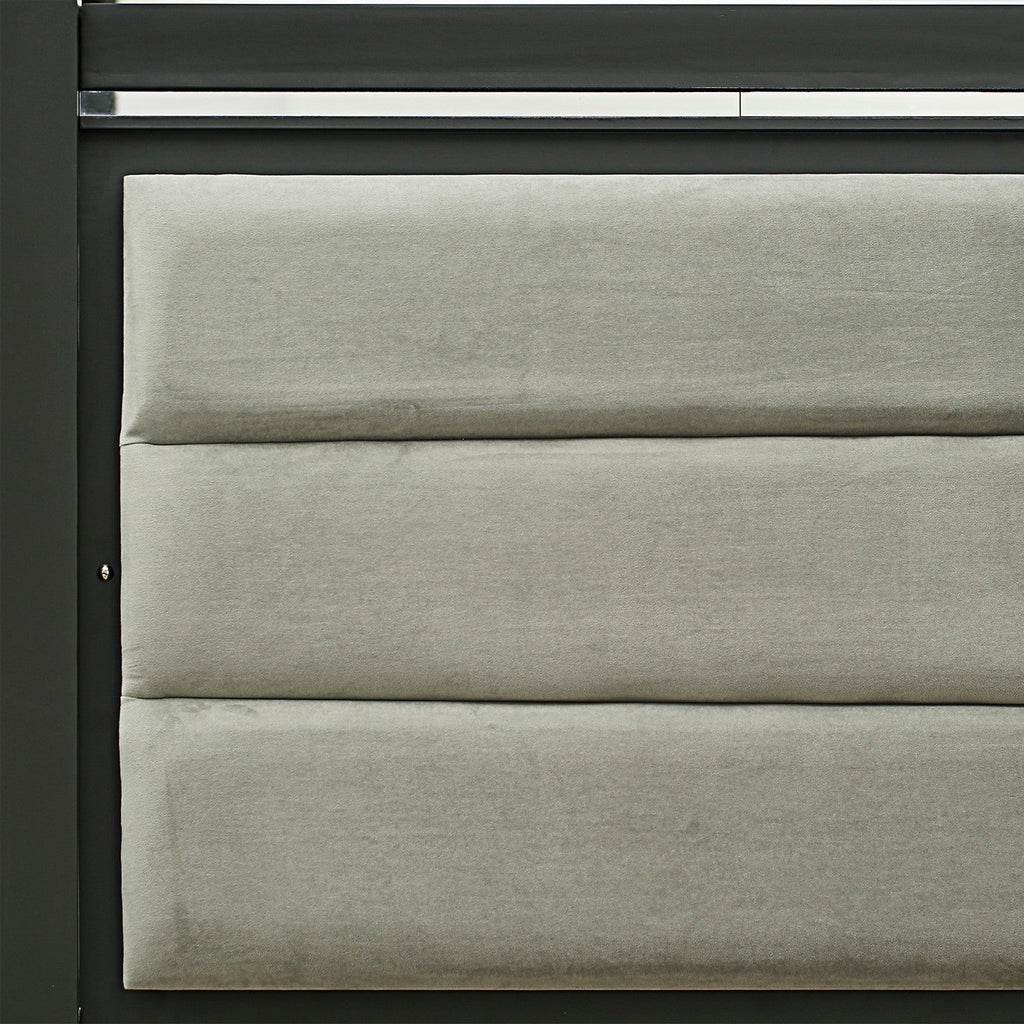 Juego de dormitorio Denali de 4 piezas East West Furniture DE20-Q1NDM0 - Marco de cama moderno