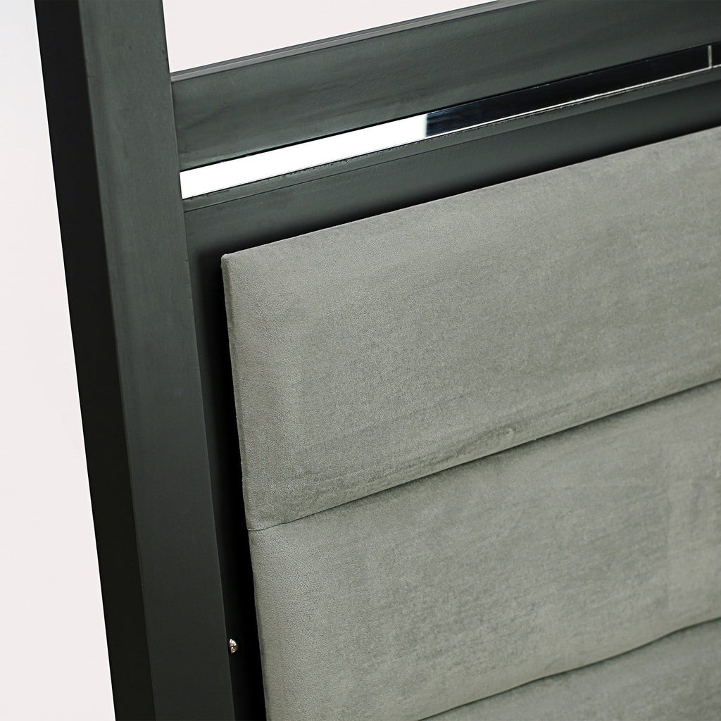 East West Furniture DE20-Q00000 Marcos de cama modernos de madera Denali de 1 pieza, tamaño Queen, para dormitorio - Acabado gris cepillado