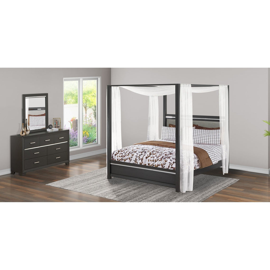 East West Furniture DE20-Q00DM0 3-Piece Denali bedroom set - A Queen Size Bed Frame