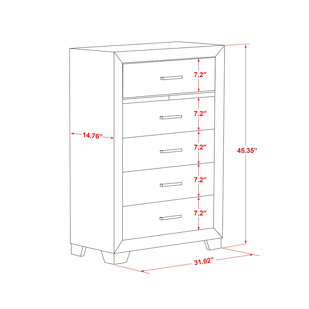 East West Furniture DE20-K0000C 2 Piece Bedroom Set Includes 1 King Bed and a Chest with Drawers - Brushed Gray Finish