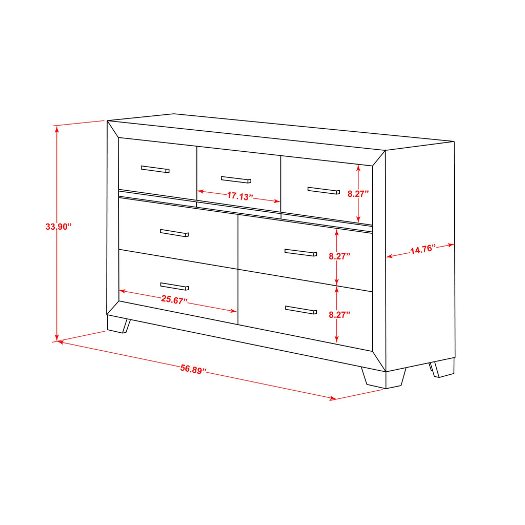 East West Furniture DE20-Q00DMC 4-Piece Denali wooden set for bedroom - A Queen Size Bed, Rectangular Mirror, Drawer chest, and a mid century dresser - brushed gray Finish