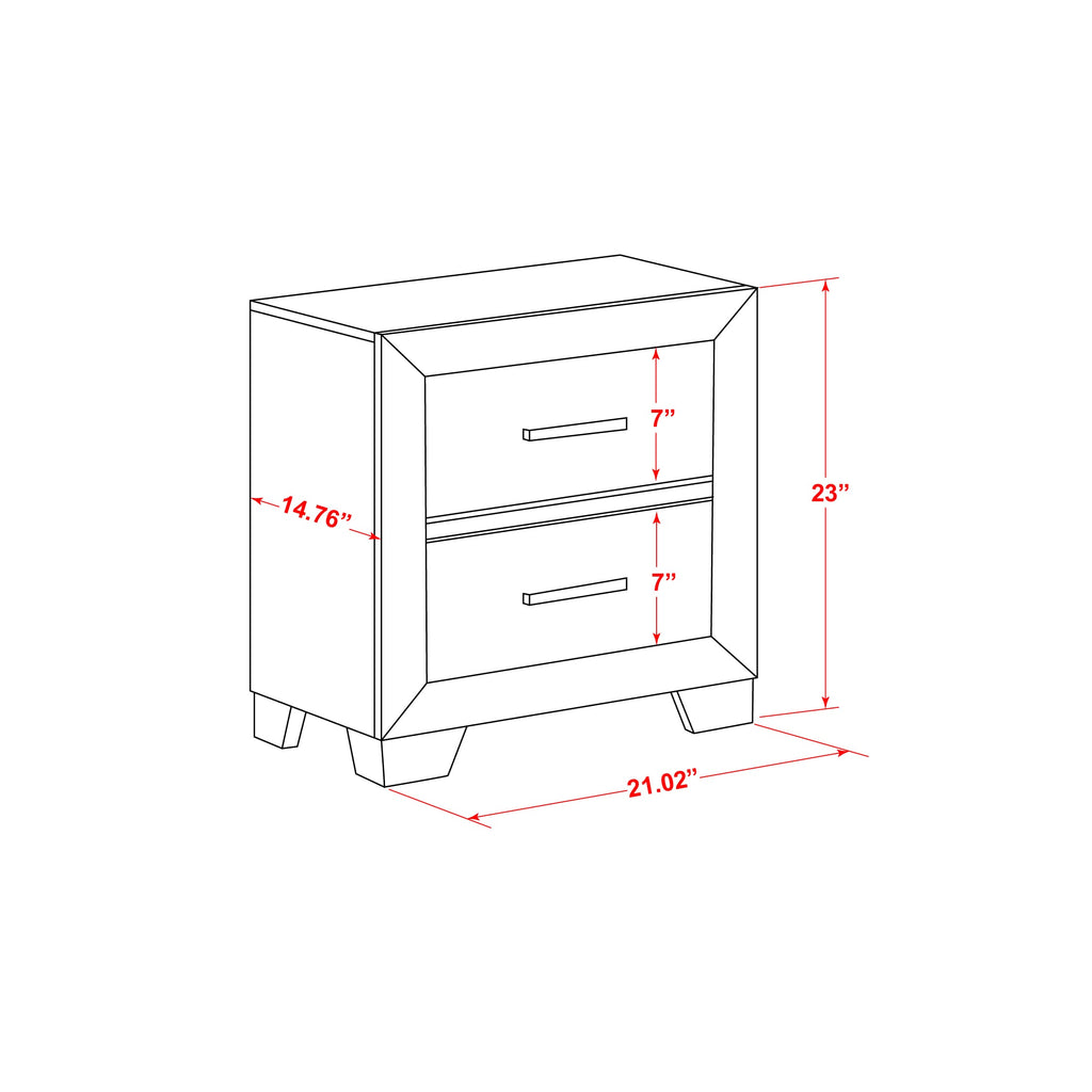 East West Furniture DE20-Q2NDMC 6-Piece Denali Queen Size Bedroom Set with a Queen Bed, 2 Mid Century Nightstands, Rectangular Mirror, Chest Drawer, and a Mid Century Dresser - brushed gray Finish