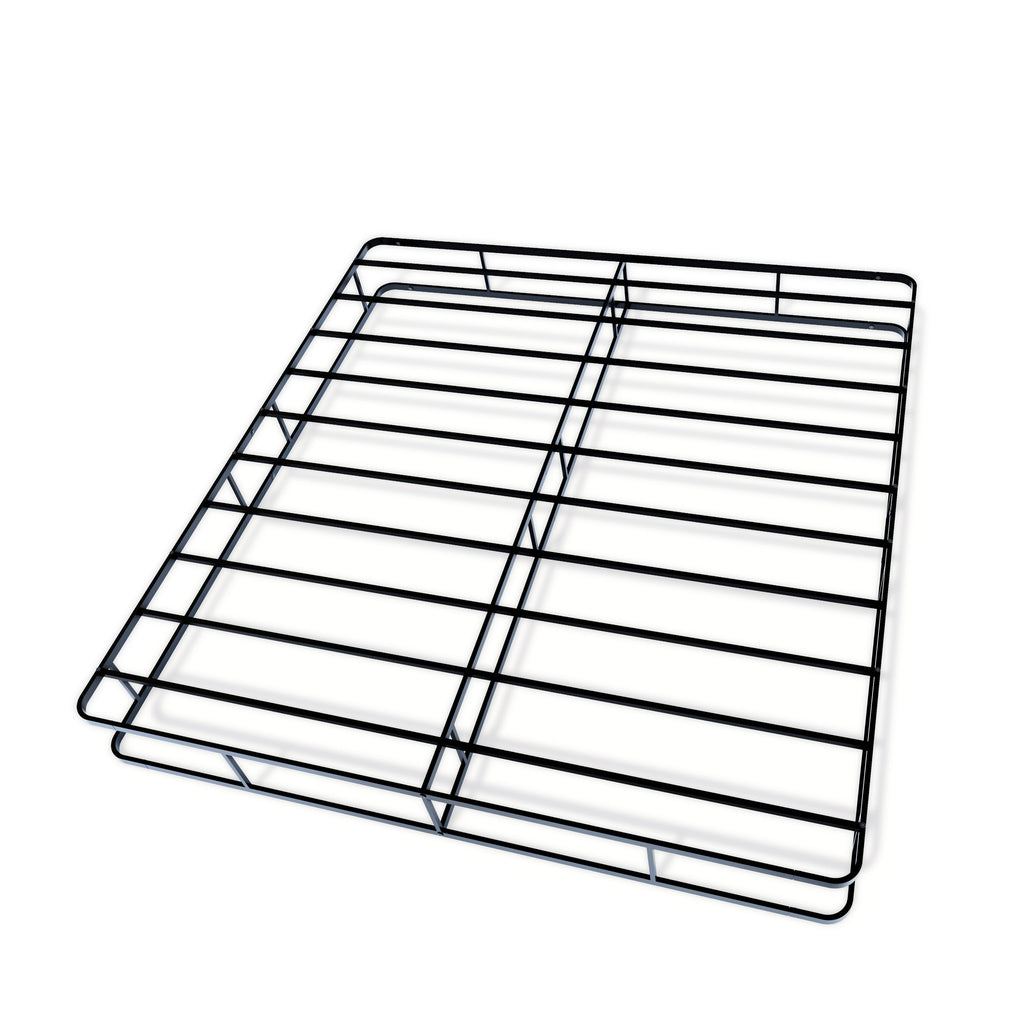 East West Furniture DHKBBLK Dothan Metal King Bed Frame with Magnificent Design Headboard and Footboard - Premium Metal Frame in Powder Coating Black