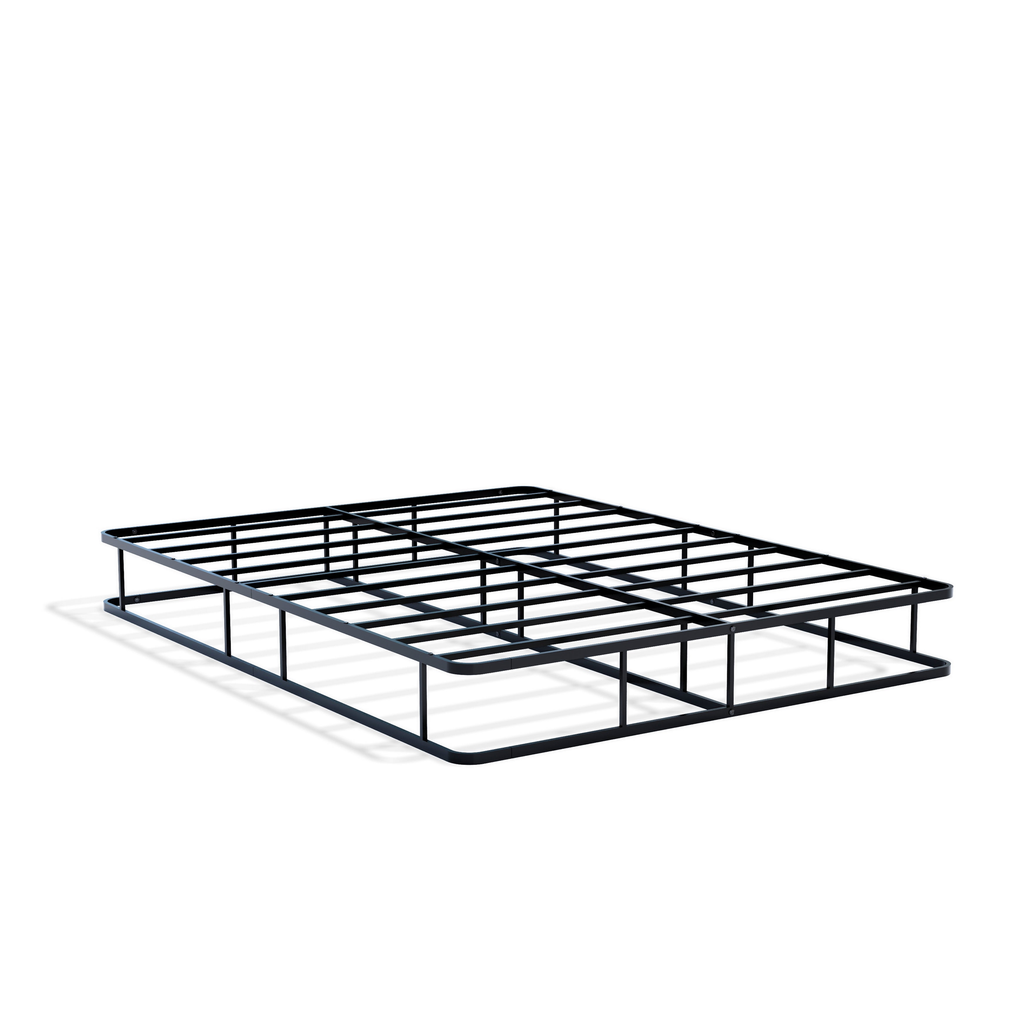 EAST WEST FURNITURE - DHQBBLK - Dothan Queen Bed Frame with Luxurious Style Headboard and Footboard - High Quality Metal Frame in Powder Coating Black