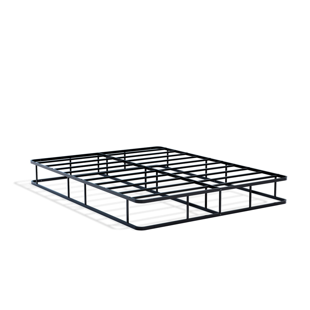 EAST WEST FURNITURE - DHQBBLK - Dothan Queen Bed Frame with Luxurious Style Headboard and Footboard - High Quality Metal Frame in Powder Coating Black